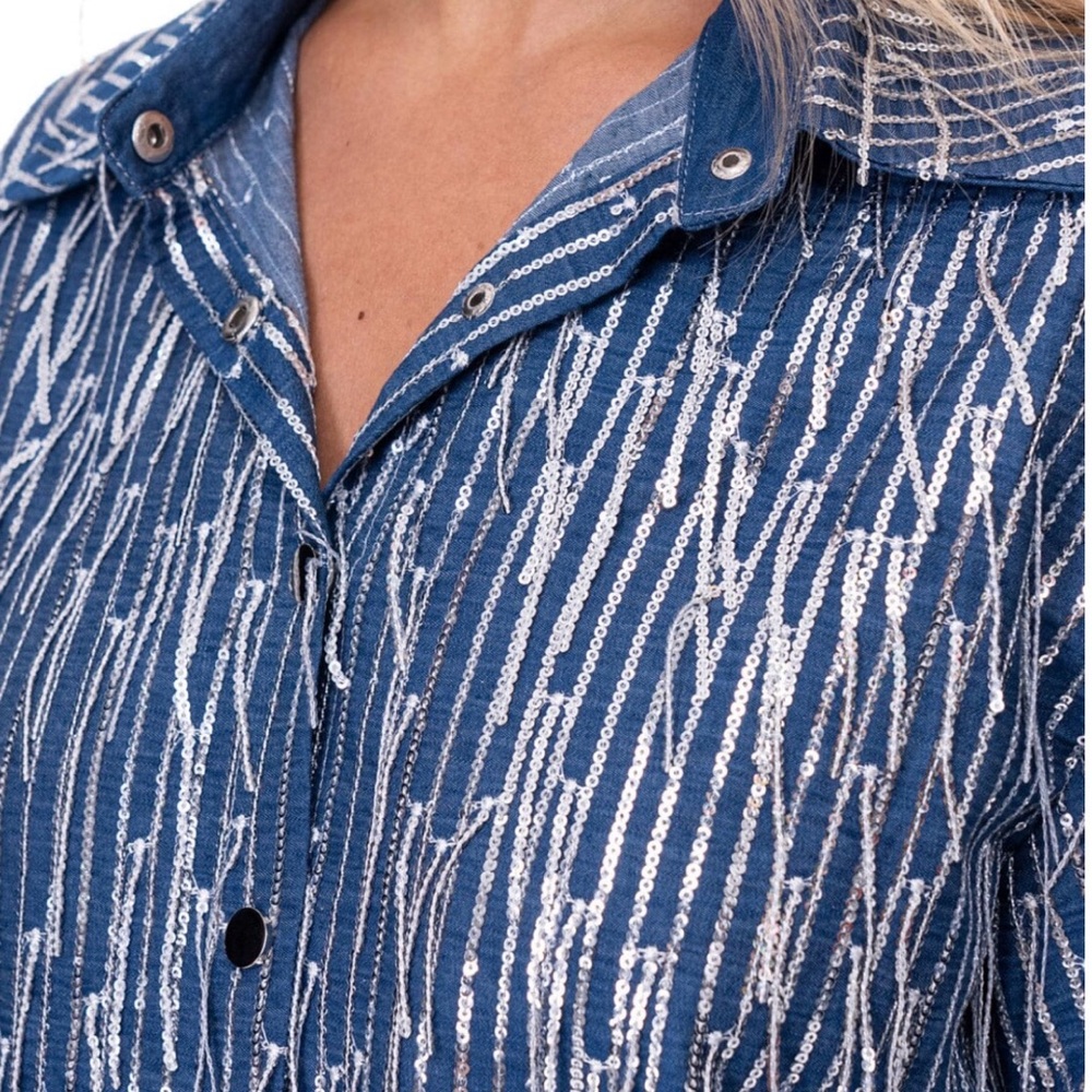 GALITA western vibes, snap front sequin fringe, top size, small and medium - Picture 4 of 5
